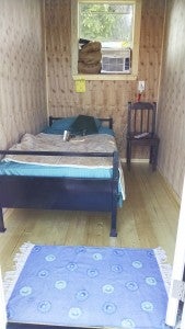 The inside of the Micro House, though small, is a way for someone in need to have a safe place to rest and get out of the heat.