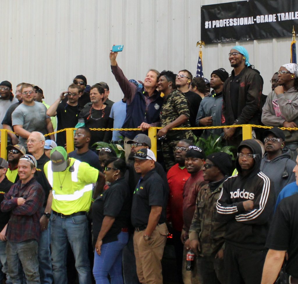 Kemp stops in Cordele, tours Big Tex Trailers Cordele Dispatch